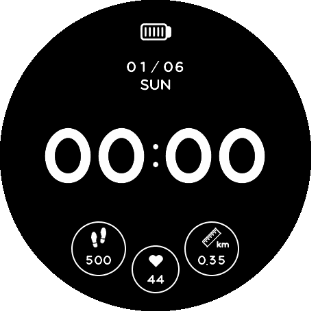 Energy saving digital watchface