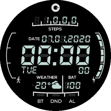 "Vortex 5" Black Digital Inverted T-Rex