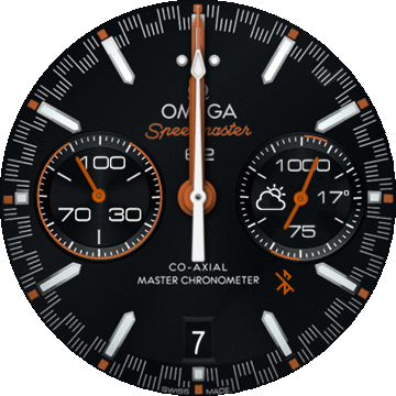 Omega speedmaster Racing with weather and calories