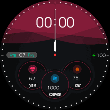 Simple Beautiful Watch face - 1 (Pink Red Version)_BG