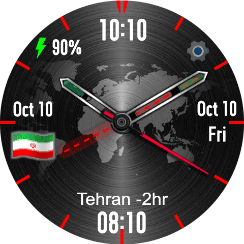 Dual Time Analog + Flag