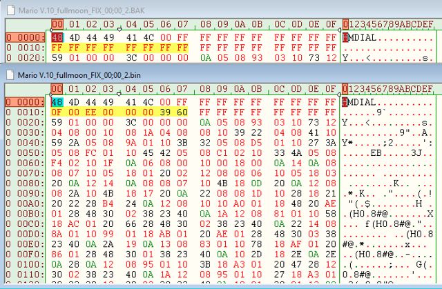 HexEdit<br />FF FF FF FF FF FF FF FF to 0F 00 EE 00 00 00 39 60