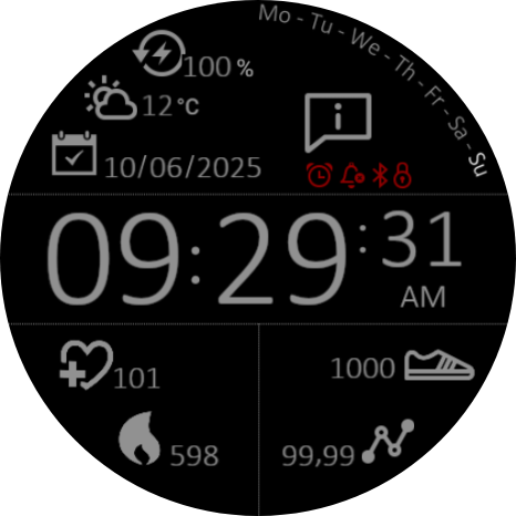 Simple and Informative 1.5 / 12 & 24h am pm / with AOD