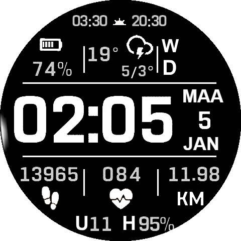 Simple Garmin 7 Brown/White