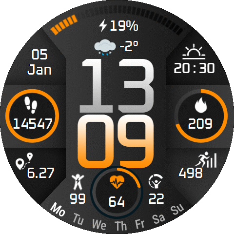 Ovall 2 Grey-Orange