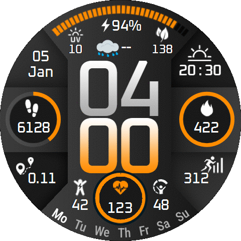 Ovall 2 Grey-Orange