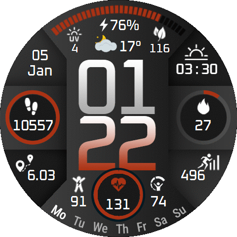 Ovall 2 Grey-Red