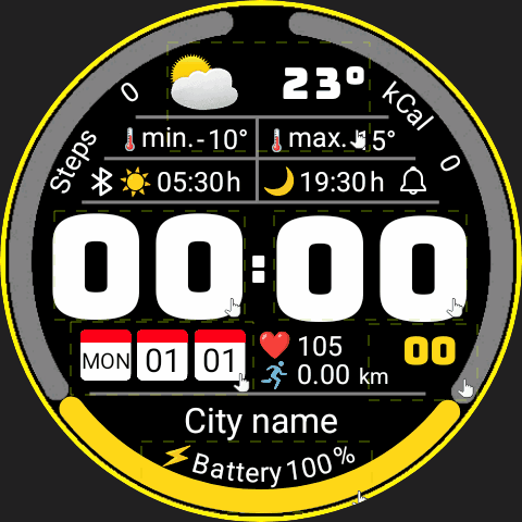 Yellow to gray to yellow circles