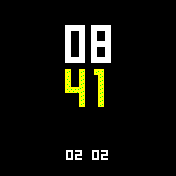 Simple Watchface 24h with Date Yellow