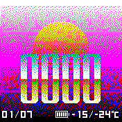 80s Magenta Sunset with infobar