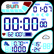 Casio digital  with Japanese style weather icon