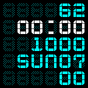 big character with cycle colors in every minute.