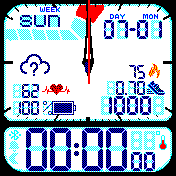 Digital + Analog 24hr_creator by TMV(seconds, temp, steps, miles, heart, battery, date, weekdays, calo, weather)