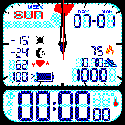 Digital + Analog 24hr Without weather icon_creator by TMV(seconds, temp, steps, miles, heart, battery, date, weekdays, calo)