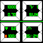 Big LCD White Green 7