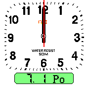 clock with analog and digital time.