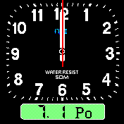 clock black with analog and digital time