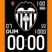Valéncia CF B/N lateral naranja días semana en Valenciano