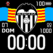 Valéncia CF B/N Senyera / señera valenciana horizontal