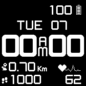 B/W Simple Basic Heart Rate and steps/distance