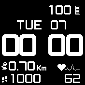 B/W Simple Basic Heart Rate and steps/distance 24 hour