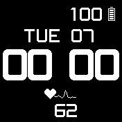 B/W Simple Basic Heart Rate 24 hour