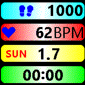pedometer with clock