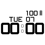 B/W Simple Basic inverted- 12 hour without AM/PM lettering