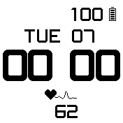 B/W Simple Basic Heart Rate 24 hour inverted