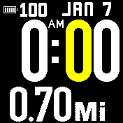 Extra Large Basic digital with 12 hr, battery, date and distance in miles.