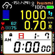 Digital watchface  Large Steps.Japanese week.