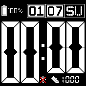 Baho's «B&W Big 3» with Bluetooth disconnected & steps goal achieved indicator