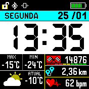 Relógio com fundo azul e branco