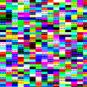 a lot of time (compact, random colors of each group hh mm)