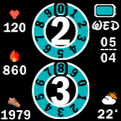 Hora en circulos completo