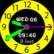 Reloj analogo amarillo