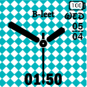 Reloj analogo azul y blanco