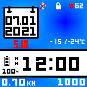 Pebbleish True 12 Hour Multilingual AR/DE/EN/ES/FR/HI/IT/PT/RU