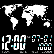 World Map with Timezones (Black Large Numbers)