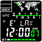 World time digital (black) LON UTC
