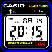 Casio LCD distancia y temperatura