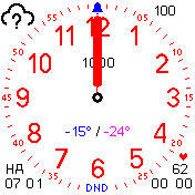 power clock analog white black&red