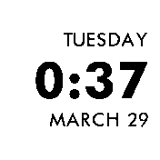 White 12 hour digital with no leading zero