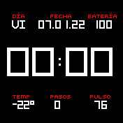 Números blancos y rojos