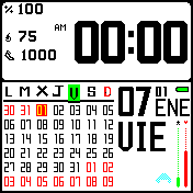 caledario blanco pequeño en español