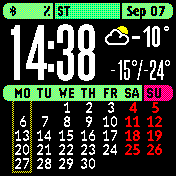 WeatherCalendar 24h (2027) Monday first