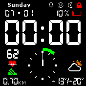 DUAL CLOCK Dark Colored v6.6.7 - GREEN - (CZ-DE-EN-FR-HU-SK)