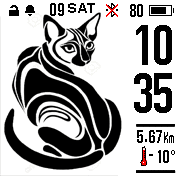 egypt cat black & white watch face