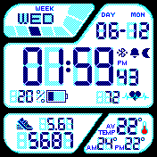 All Digital (am-pm, seconds, temp, steps, miles,heart,battery,date,weekdays)