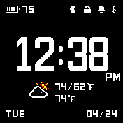 Simple white with weather 12hr eng °F